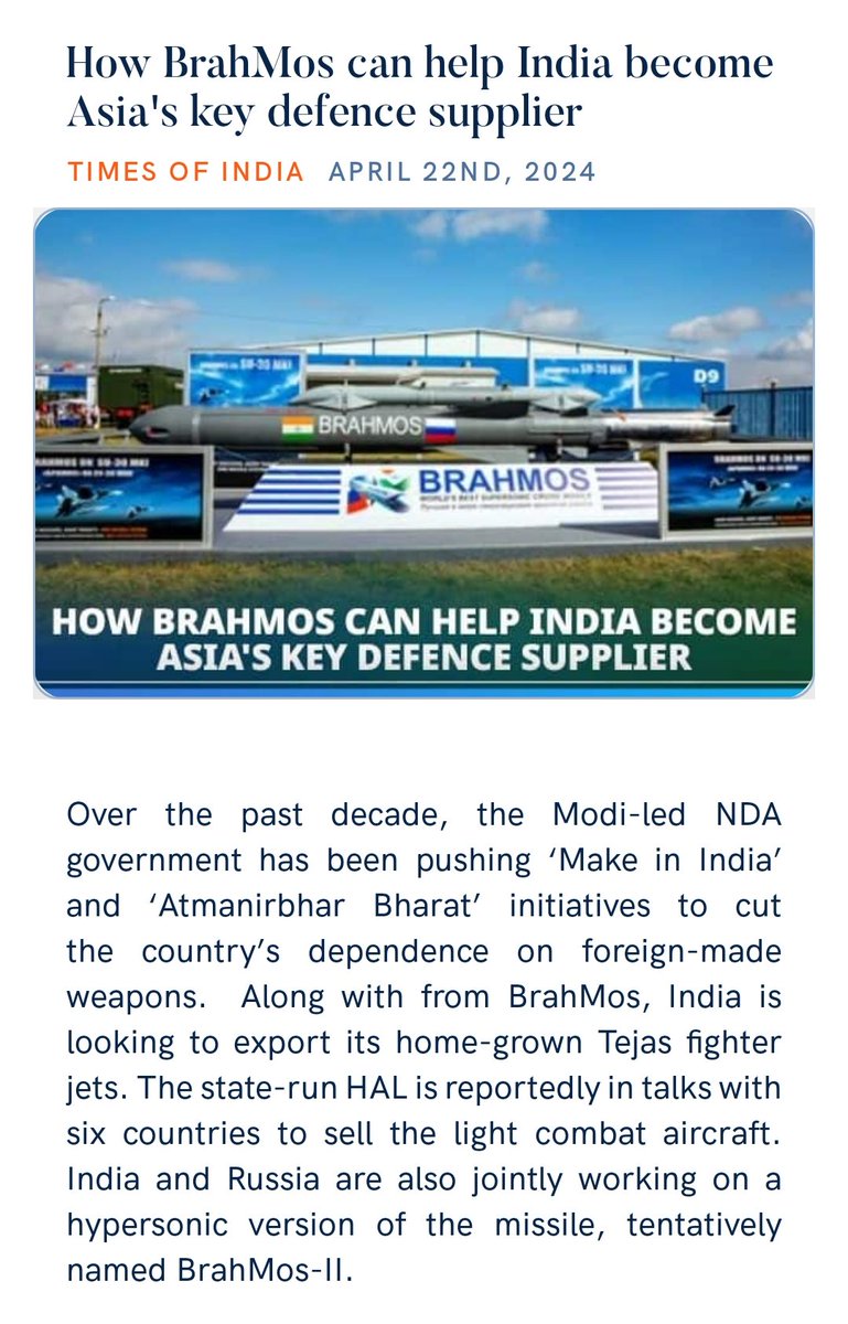 How BrahMos can help India become Asia's key defence supplier timesofindia.indiatimes.com/india/how-brah…