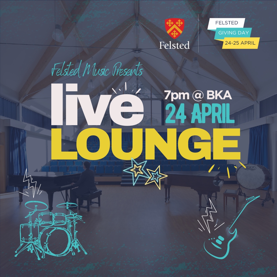 Join us on Wednesday evening in the BKA for @FelstedSchool 'Live Lounge' starting at 7pm in the BKA. An informal evening of musical performances.
#felstedfamily #FelstedGiving24 #livelounge