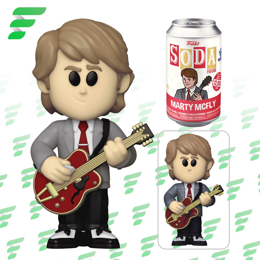 Available Now: Funko Exclusive Vinyl SODA Marty McFly with Guitar. There’s a 1 in 6 chance you may find the Chase of Diamond Glitter Marty McFly. Link: finderz.info/4d6OnRB #Ad #BackToTheFuture #Funko #FunkoSODA #FunkoPop #FunkoPops #FunkoPopVinyl #Pop #PopVinyl