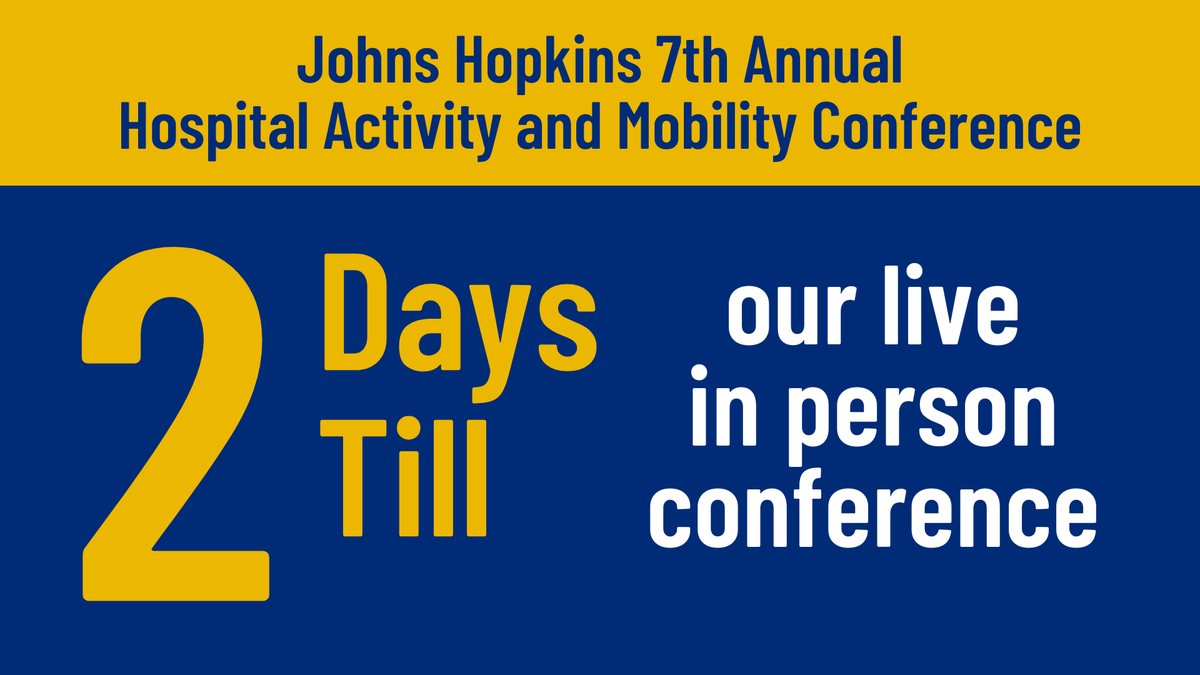 The in-person portion of the #HopkinsAMP conference starts in 2 days! We will see you all soon! #nursing #FallPrevention #patientsafety bit.ly/49LTeVC