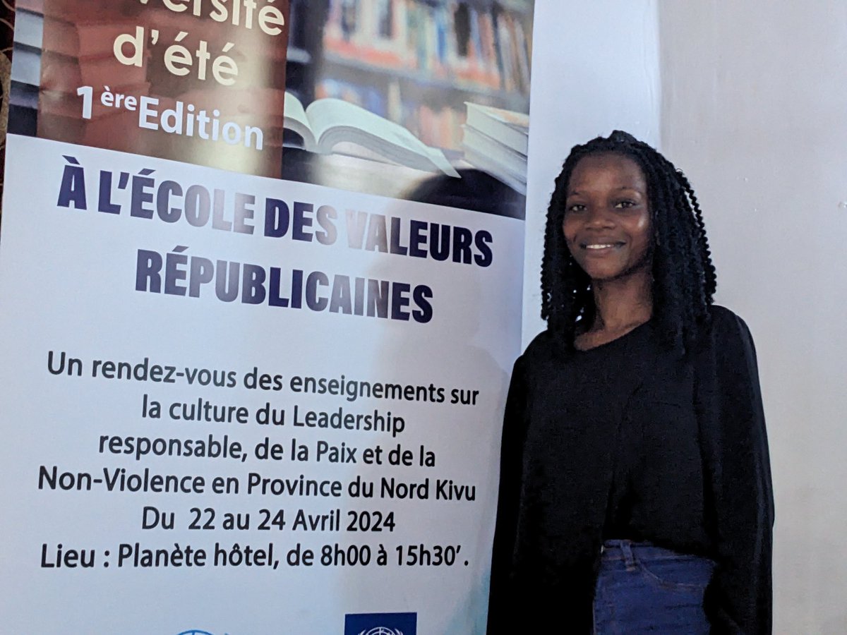 Ce lundi 22/04,  lancement de 1ère édition d'Université d'été, A l'école de valeurs républicaines, un rendez-vous de enseignements autour de culture du Leadership responsable, de la Paix et non violence en province du NK
 @UNFPARDC @credda_ulpgl    
@DPJINCCN_NK
@PNUDRepduCongo