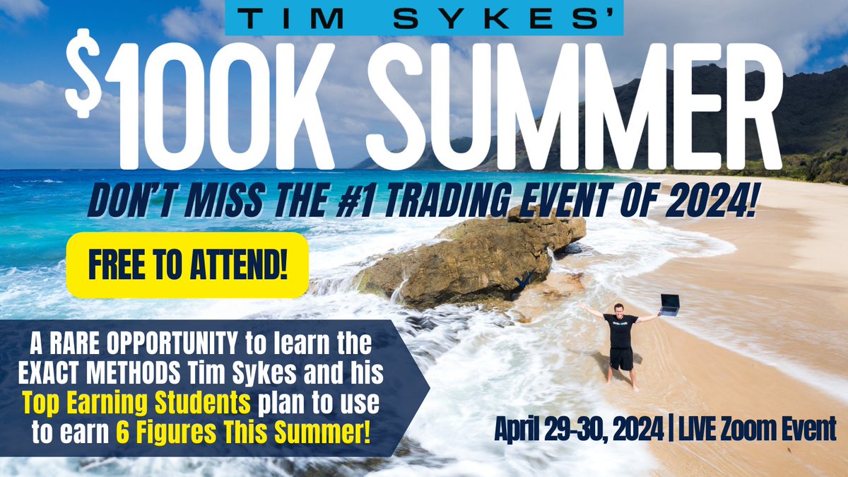 🚨Register For Our FREE Virtual Conference on April 29 & 30🚨 👉stockstotrade.info/3JuzFq1 Learn the Exact Methods @timothysykes & His Top-Earning Students Plan to Use to Earn 6 Figures This Summer! Join for… 💻Live Trading 💡Education ♟️Strategy PLUS: A clear action plan that