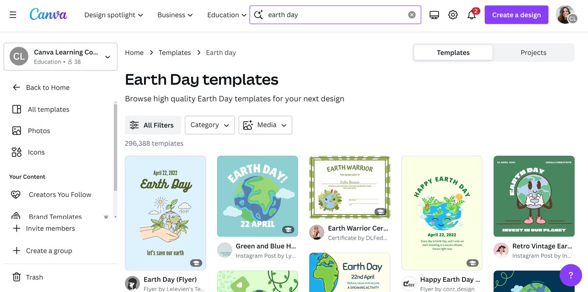 👀Looking for last minute #EarthDay resources?? Head to @CanvaEdu to browse all of the FREE, customizable templates in the @canva library. “The Earth is what we all have in common.” -Wendell Berry 🌍🌏🌎🩵💚💙 Happy #EarthDay2024!!! #CanvaEdu #CanvaLove #TeacherTwitter #EdTech