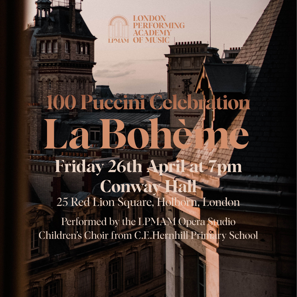 This Friday, join us for a special performance of La Bohème by the @LPMAM_London, commemorating Giacomo Puccini's centenary. Experience a unique blend of classical and modern elements, led by opera stars Chiara Angella and Silvio Zanon. Book tickets: loom.ly/rrBO9gs
