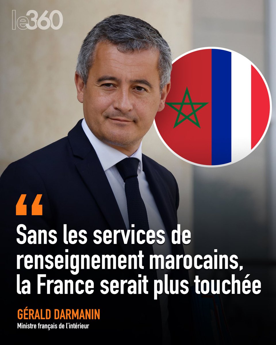 🇲🇦🇫🇷 Le ministre français de l’Intérieur, Gérald Darmanin, s’est félicité, lundi à Rabat, de l’excellence de la coopération sécuritaire entre la France et le Maroc. «Sans nos amis marocains et l’excellence de la police judiciaire marocaine, la France serait plus en danger…