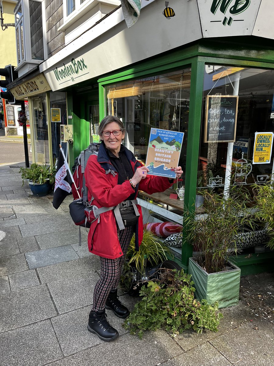Rubbish Ruth ready to go rambling again …….carrying the Cornish flag to far-flung places. Watch this space! 

#beautifybritain #1pieceofrubbish #pickitup #everyday #redruth #cornwall #uk