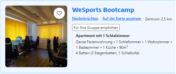 Angebot von <a href="/bookingcom/">Booking.com</a> ! Unser Bootcamp ist nun auch dort zu finden und das für die ersten 3⃣ die Buchen zum absoluten Schnapperpreis😱

➡️tinyurl.com/5ft9ufcy

#bootcamp #gaming #esports #lanparty #Booking