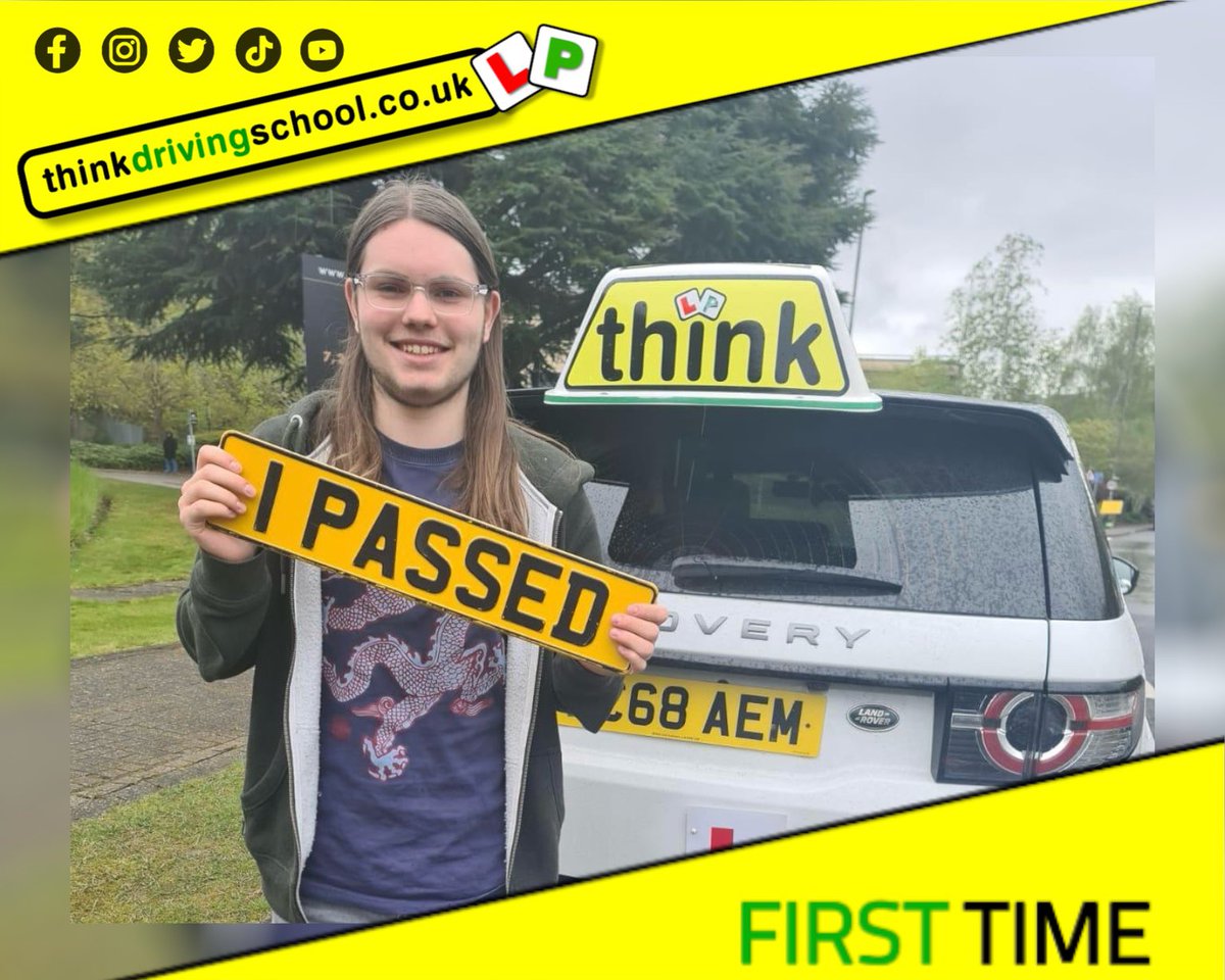 WELL DONE to Ollie Stevens from #Farnborough who #passed his #drivingtest FIRST TIME today, with only 2 driving faults, after lessons with Nick @ thinkdrivingschool.co.uk.

If you’re looking to book some manual or automatic lessons get in touch now!

instagram.com/p/C6EgeinI9w2/…