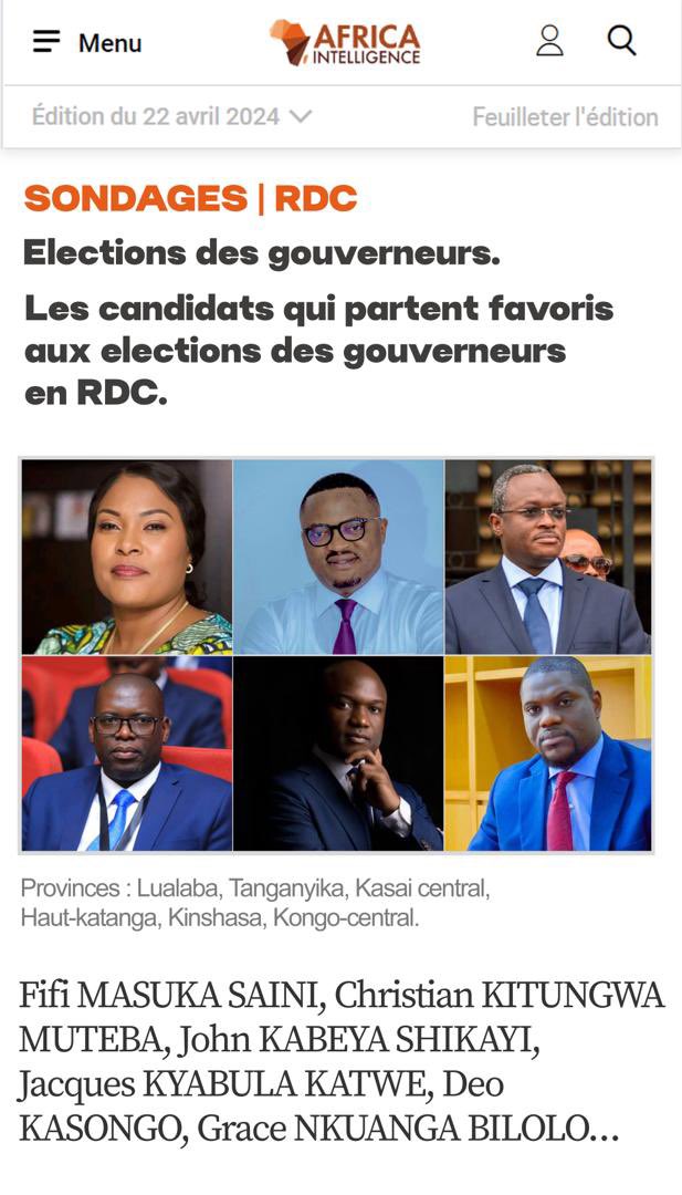 #RDC SONDAGE fait par nos amis de @Africa_In_FR