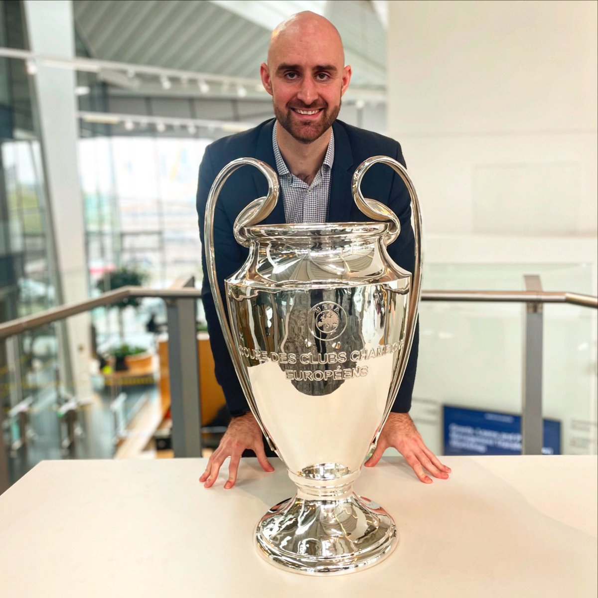 Awesome to have the UEFA Men’s Champions League trophy in City Hall today! I’m looking forward to Wolves winning it in 2042! ⚽️😉