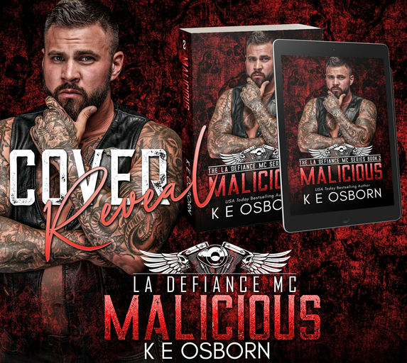 It's #CoverReveal time for the next in The LA Defiance Series by @KEOsbornAuthor! 
Malicious is revving to land on your Kindles 5/13!

#Preorder: geni.us/mladevents

#MCRomance #AlphaholeHero #EnemiestoLovers #ForcedProximity #Forbidden #TouchHerandDie @Chaotic_Creativ