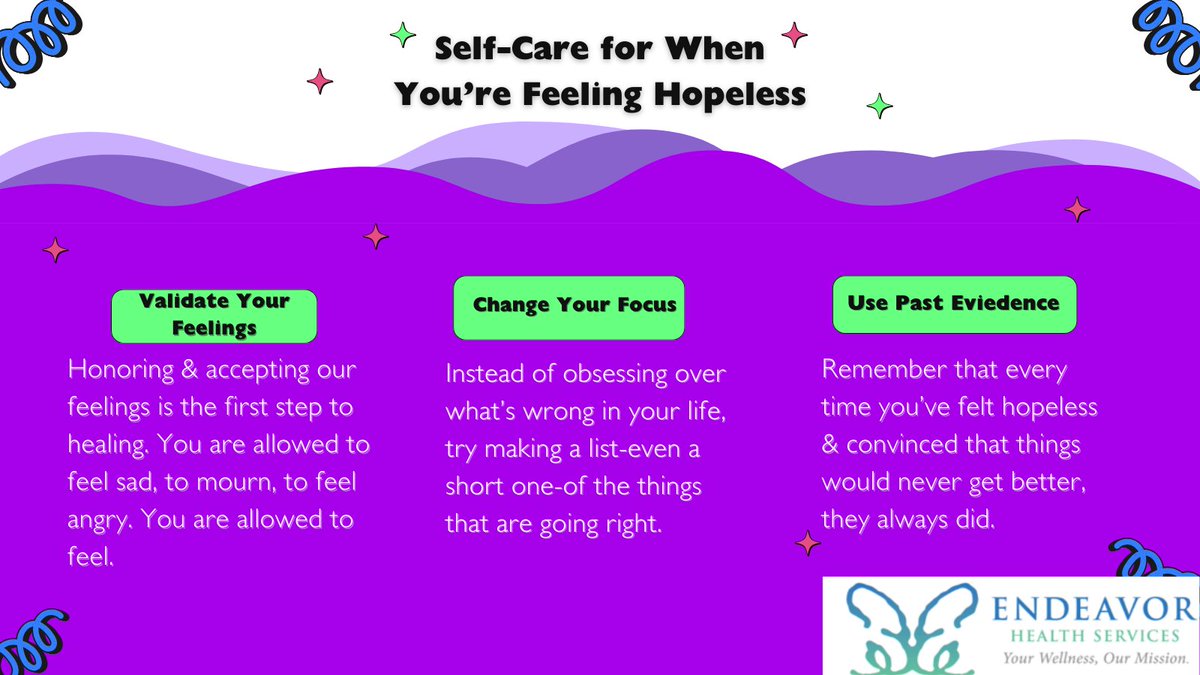 Self-Care tips for when you're feeling hopeless.

#MentalHealth #SelfCare #Wellness #SelfCareTips #ValidateYourself #Validation #MentalWellness