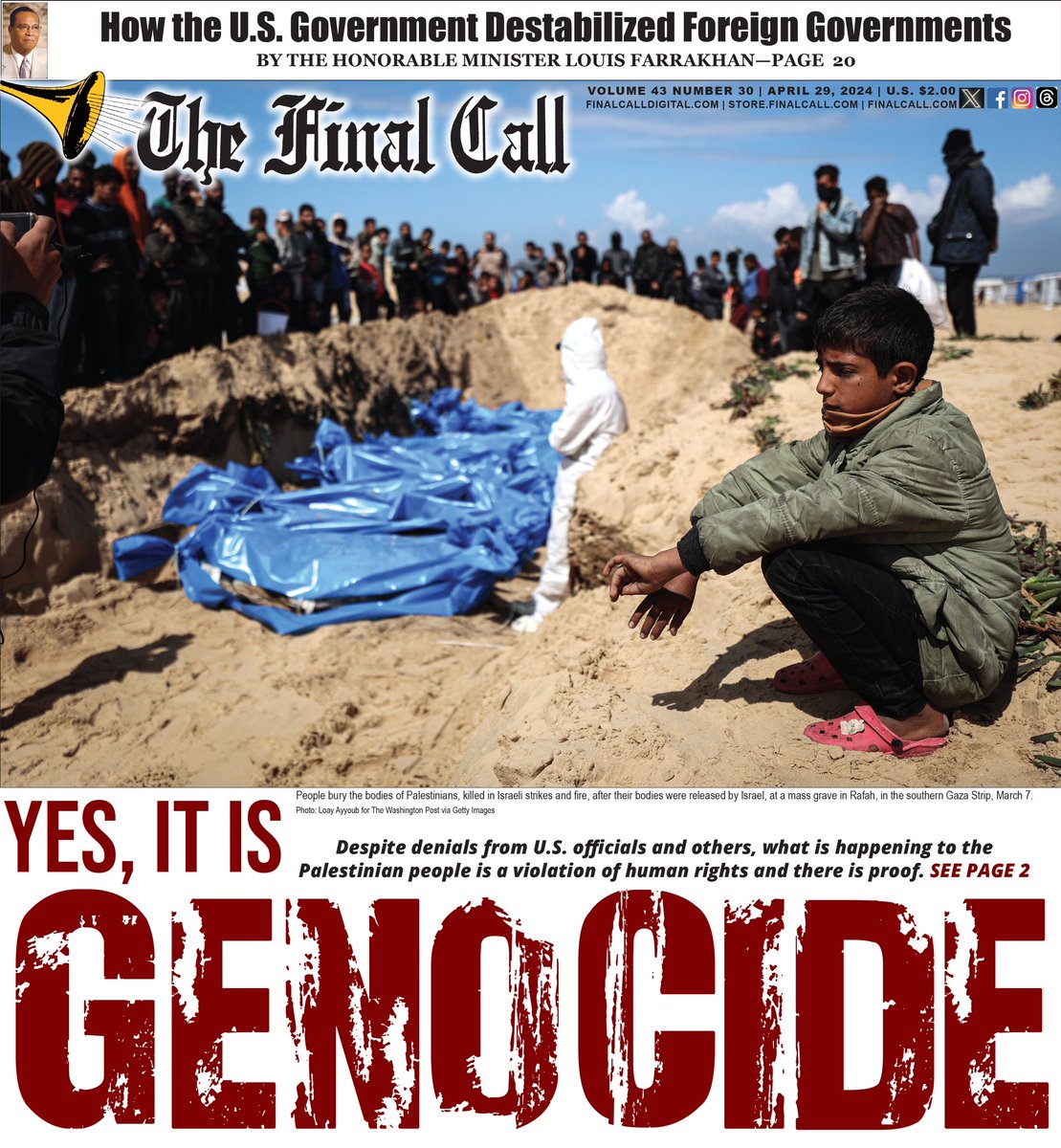 NEW EDITION ::: YES, IT IS GENOCIDE Despite denials from U.S. officials and others, what is happening to the Palestinian people is a violation of human rights and there is proof. Read more at finalcall.com