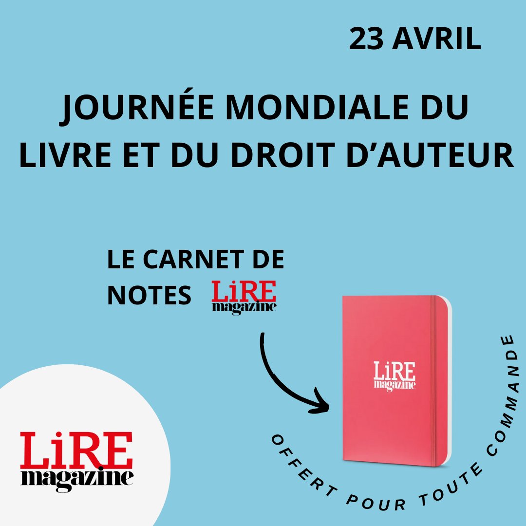 📣 La rédaction de Lire célèbre la journée mondiale du livre et du droit d'auteur : nous vous offrons un carnet de notes Lire pour chaque commande passée sur lire.fr aujourd'hui ! Placez simplement le carnet dans votre panier lire.fr/products/carne…