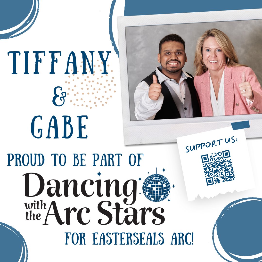 ✨Presenting Tiffany and Gabe! Together they'll take to the stage to perform on Dancing with the Arc Stars! You don't want to miss their performance, so be sure to get tickets: bit.ly/3U9J8tb
#DancingWithTheArcStars #EastersealsArc #GetYourTicketsNow