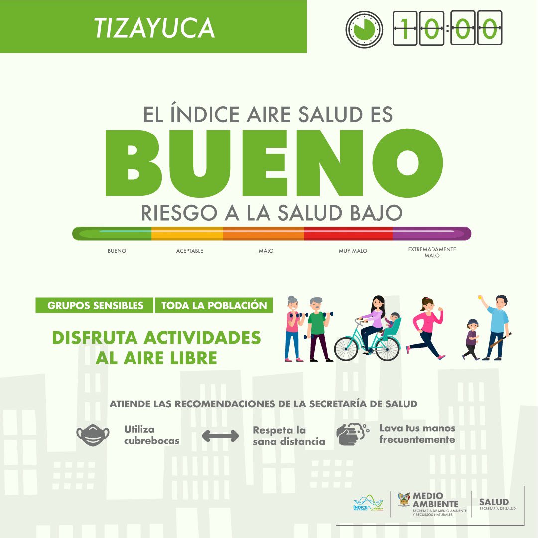 Salud_Hidalgo's tweet photo. ¡Atención! 📣 No te pierdas el reporte #𝗜́𝗻𝗱𝗶𝗰𝗲𝗔𝗶𝗿𝗲𝗦𝗮𝗹𝘂𝗱 de hoy a las 10 horas para #Pachuca y #Tizayuca. #CalidadDelAire 💨🔍 Descubre más en este enlace ➡️ https://t.co/TxW8VfUqQO https://t.co/3LSXMCYqp5