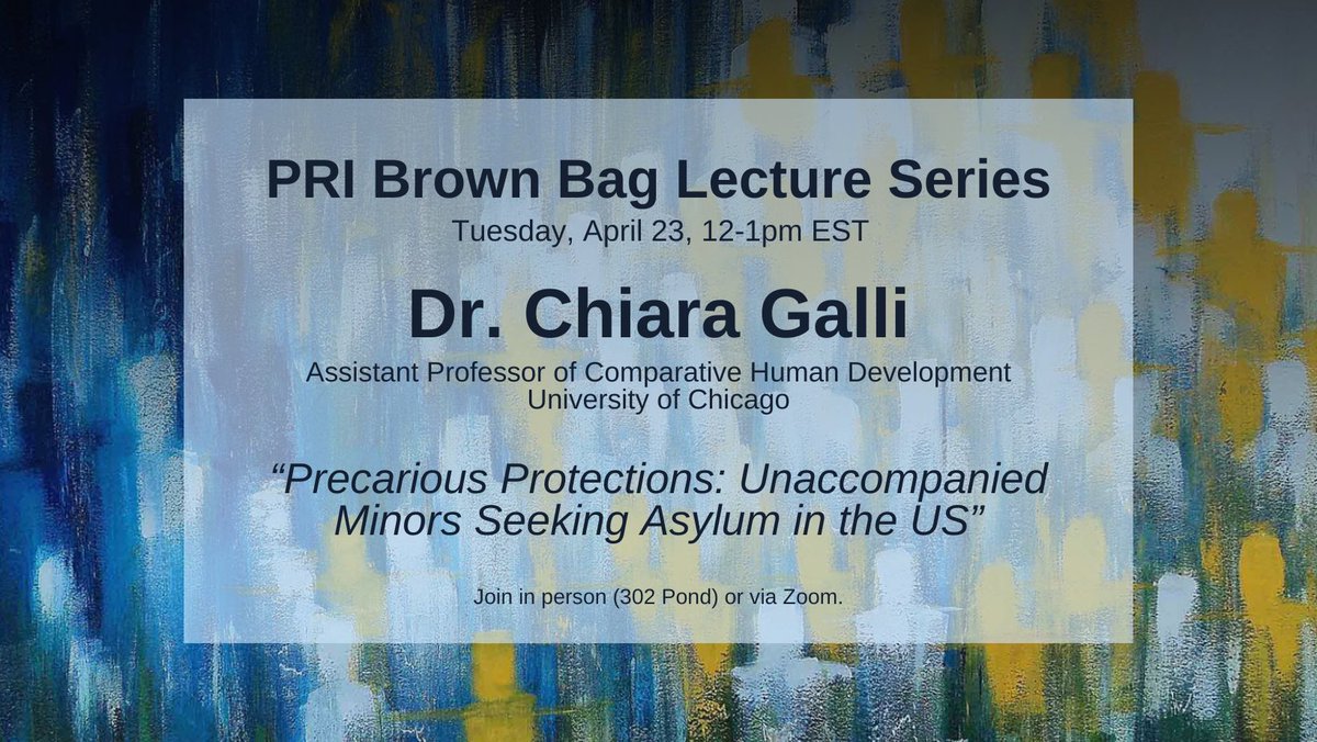 Don't miss the last Brown Bag of the semester, with @CG_ChiaraGalli presenting!