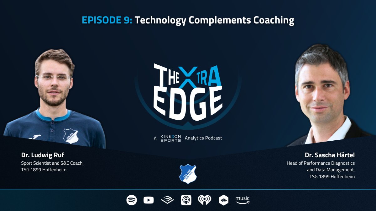 ⚽ For @tsghoffenheim, performance data plays a pivotal role in how training sessions evolve. Hear from Dr. @RufLudwig and Dr. Sascha Härtel on The Xtra Edge podcast EP 9: open.spotify.com/episode/1Cs75B… #InnovateTheGame #KINEXONSports #footballdata #wearabletech #highperformancepodcast