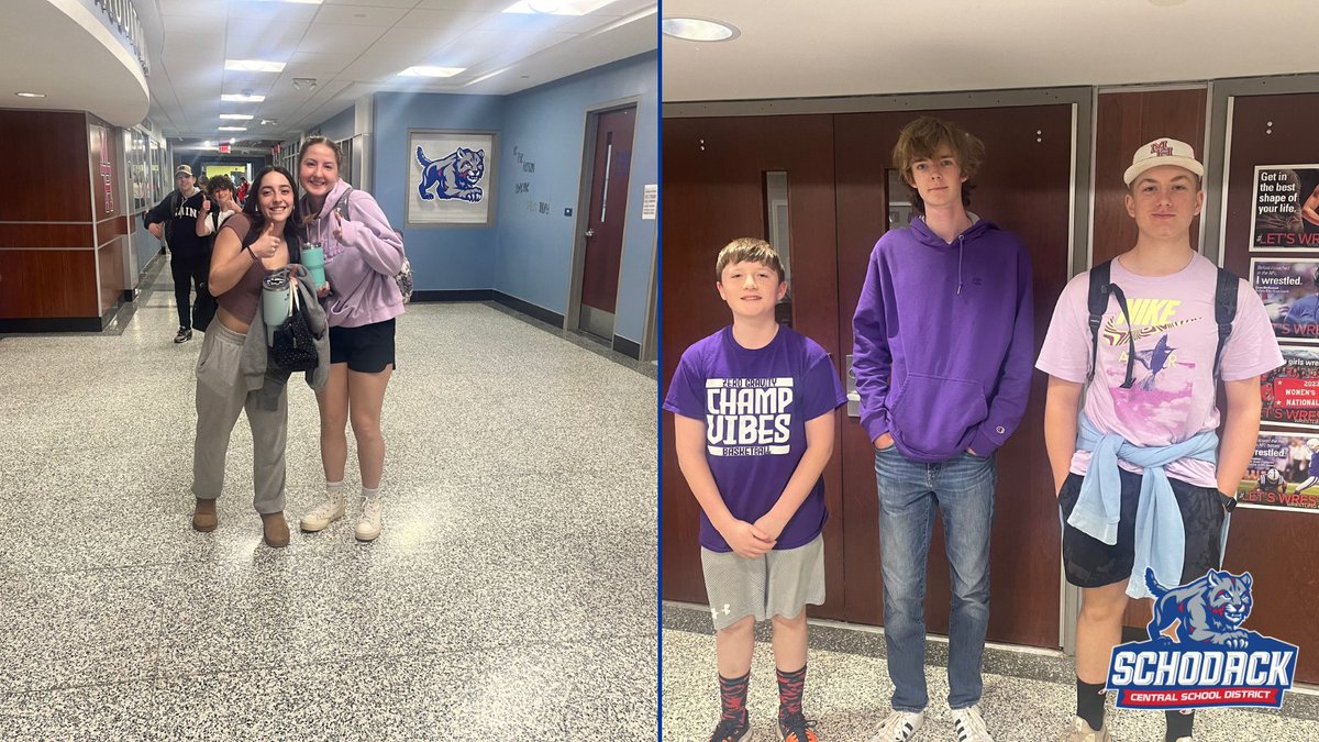 Thank you to all in the Schodack community who wore purple (and shared pics) in support of Military Kids Day (April 17)! We even received a pic of a current military baby who's the daughter of a Maple Hill alum currently serving abroad/the niece of a current MH student!