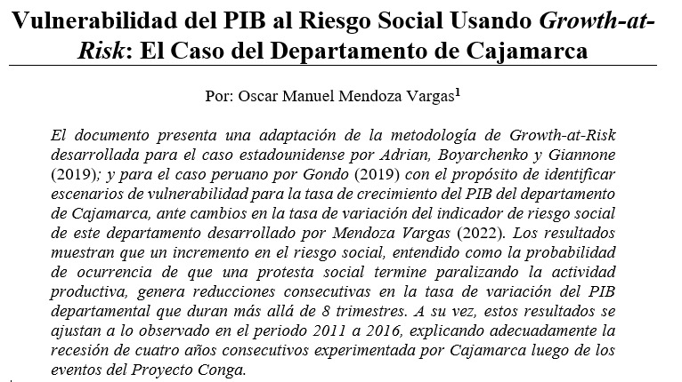 meosodma's tweet photo. Tendré el honor de exponer en el Seminario de Investigación Regional del @bcrpoficial, en esta ocasió coorganizado con el #ColegioDeEconomistasDeCajamarca y la @unc_oficial.
Fecha: Miércoles 24-abr-2024
Horario 9:30 am.
Lugar: Auditorio de la Facultad de Ciencias Económicas - UNC https://t.co/3h6hcmRKKB