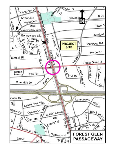 🗓️NEW🗓️ On Thursday, May 16, starting at 6:30pm, MCDOT will hold a hybrid (online👨‍💻and in-person👥) public information meeting to discuss the proposed Forest Glen Passageway project in #SilverSpringMD Details▶️tinyurl.com/2az8k2u8 @VisionZeroMC @NataliFGonzalez @cmkatestewart