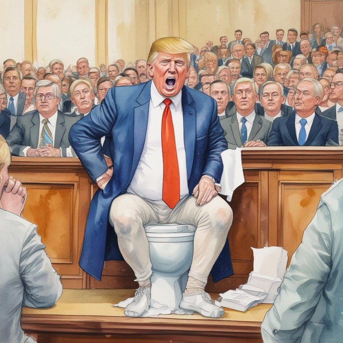 To the large old biddy at the front—actually, trump is having his ass kicked and when he lands in jail, having his ass kicked will be the least of his problems.