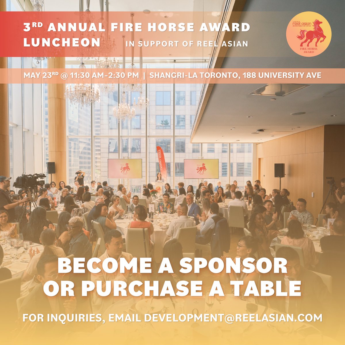 Join us on May 23 to celebrate the 2024 Fire Horse Winner, Paul Wong, at our Award Luncheon & Fundraiser! Sponsor the event or purchase a table to support Asian diasporic voices in screen-based industries. Email development@reelasian.com for more info! reelasian.com/fire-horse-eve…