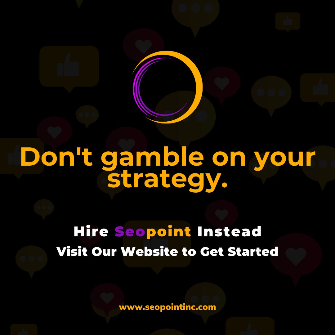 Why risk it all when you can secure your success with Seopoint? 🎯 Skip the uncertainty and bet on a sure thing! #betonsuccess #strategy #digitalmarketing #socialmediamanagement #socialmediahelp #socialmediaforbusiness #onlinemarketing #socialmedia #digitalagency #seopointinc