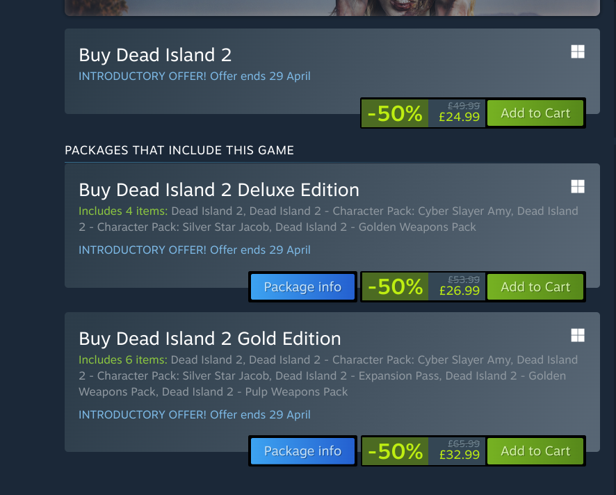 Dead Island 2 is right now 50% off on steam. If you love zombie games then this game. #DeadIsland2onSteam #Steam