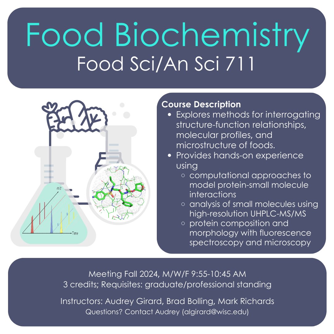 Looking for Fall 2024 Food Science courses? Check out FS 711, Food Biochemistry!🧪