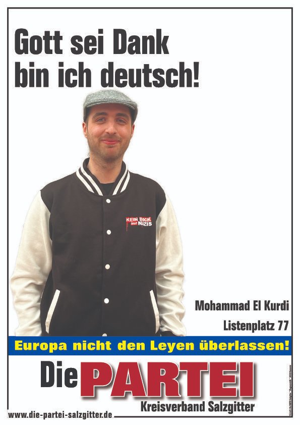 Unser politischer Geschäftsführer des sehr guten KV Salzgitter Momo steht auf Listenplatz 77 und hat zusammen mit unserem Vorsitz Lars auf Listenplatz 69 die allerbesten Chancen auf den Einzug in das EU Parlament – und dann wird dort mal richtig aufgeräumt!

#Salzgitter #noafd