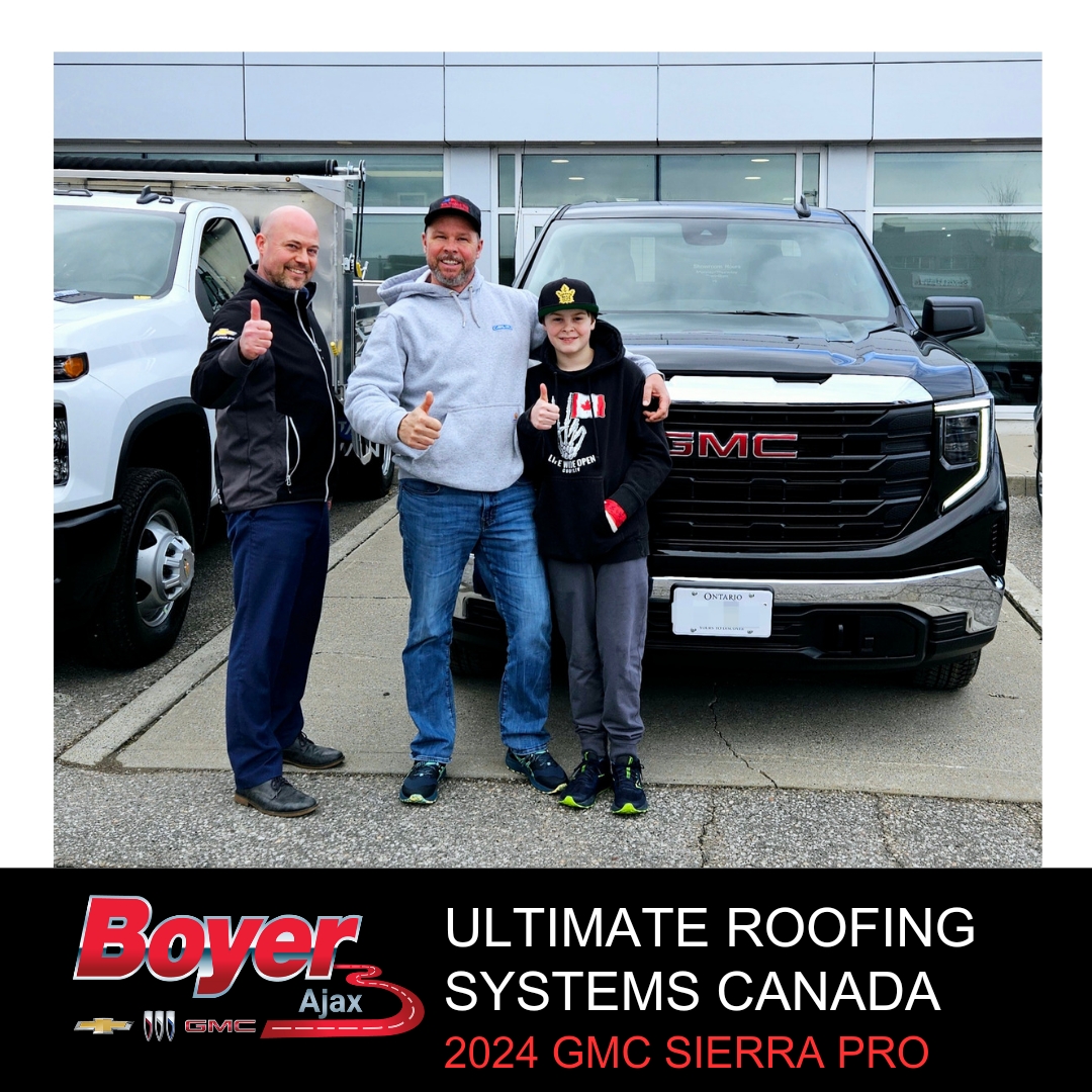 Congratulations to Ultimate Roofing.
It was time to upgrade the fleet. I'm happy to help.
Thank You and Enjoy!!
@gmc | @gmccanada #GMC #GMCSierra #TruckNation #TruckMonth