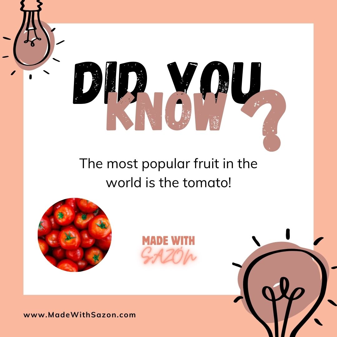 🧠 #TriviaThursday Brain Teaser! 🧠  Did You Know? The most popular fruit in the world is the tomato! 🍅 But here's the twist: botanically, it's a fruit, but legally, it's a vegetable. Talk about a juicy contradiction! #TomatoTrivia #FoodFacts #ElenaCooks