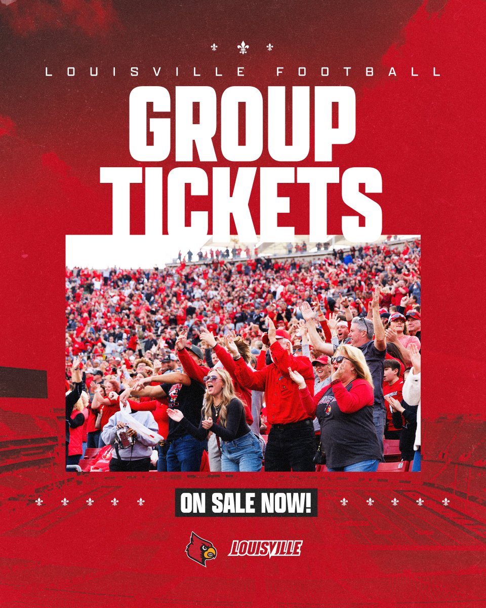 Time to secure your group tickets for the 2024 @LouisvilleFB season! Interest Form: GoCards.com/FBGroups #GoCards