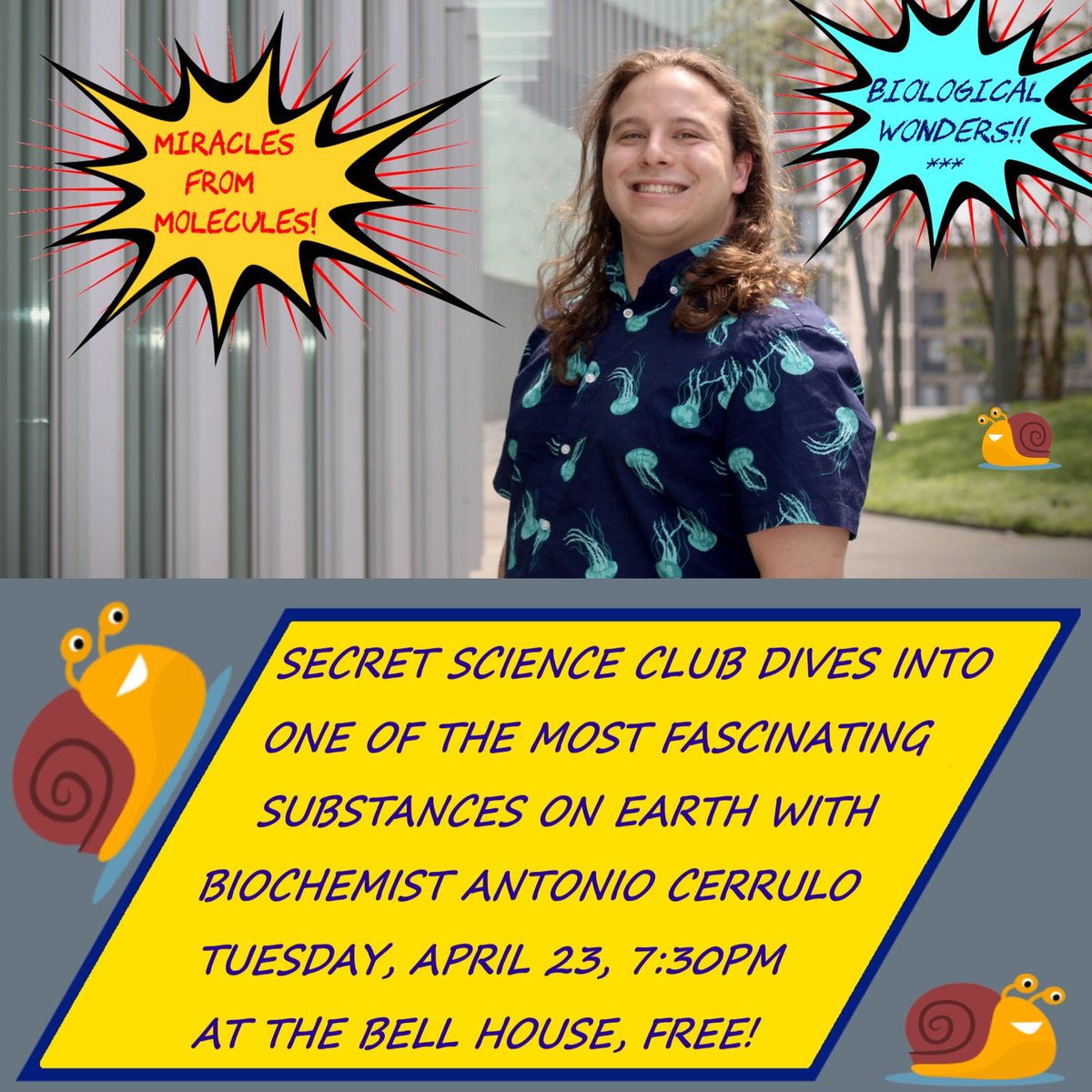 TOMORROW! @SecretSciClub slips & slides into one of the most fascinating substances on Earth with Biochemist @SlimeSupreme! FREE RSVP: tinyurl.com/3z7x7cvc