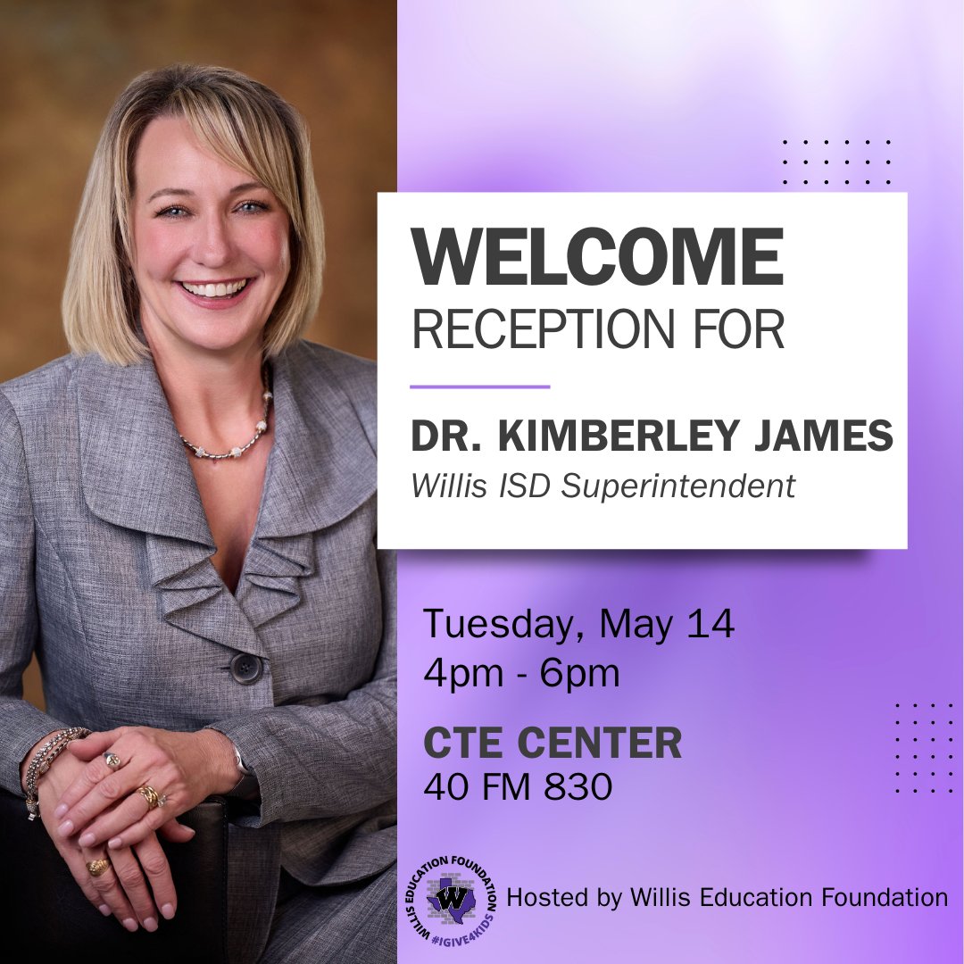 Today is the day!! Join us to welcome Dr Kimberley James, WISD Superintendent. #igive4kids