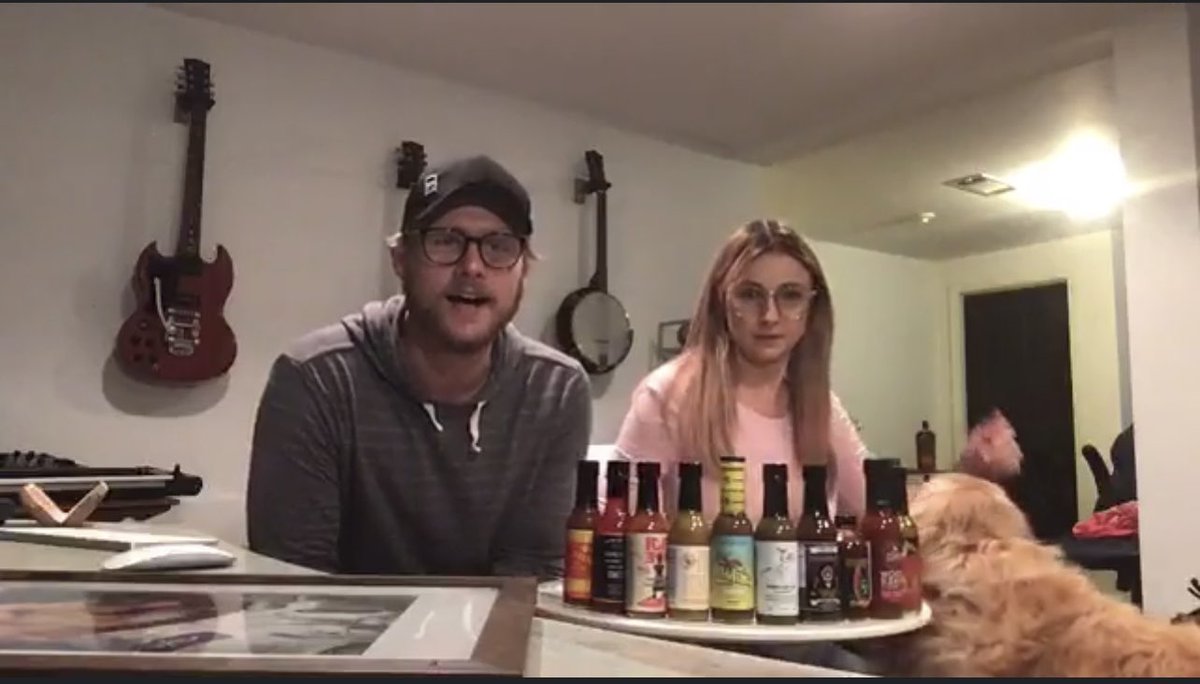 JessCameron22's tweet photo. Popped up on memories today of @stephiepratt and @jimibarker @jamesbarkerband doing the hot sauce challenge 😂😂 Forever be one of my favourite videos! I think we might need another one haha https://t.co/NLnjBZ4qzN