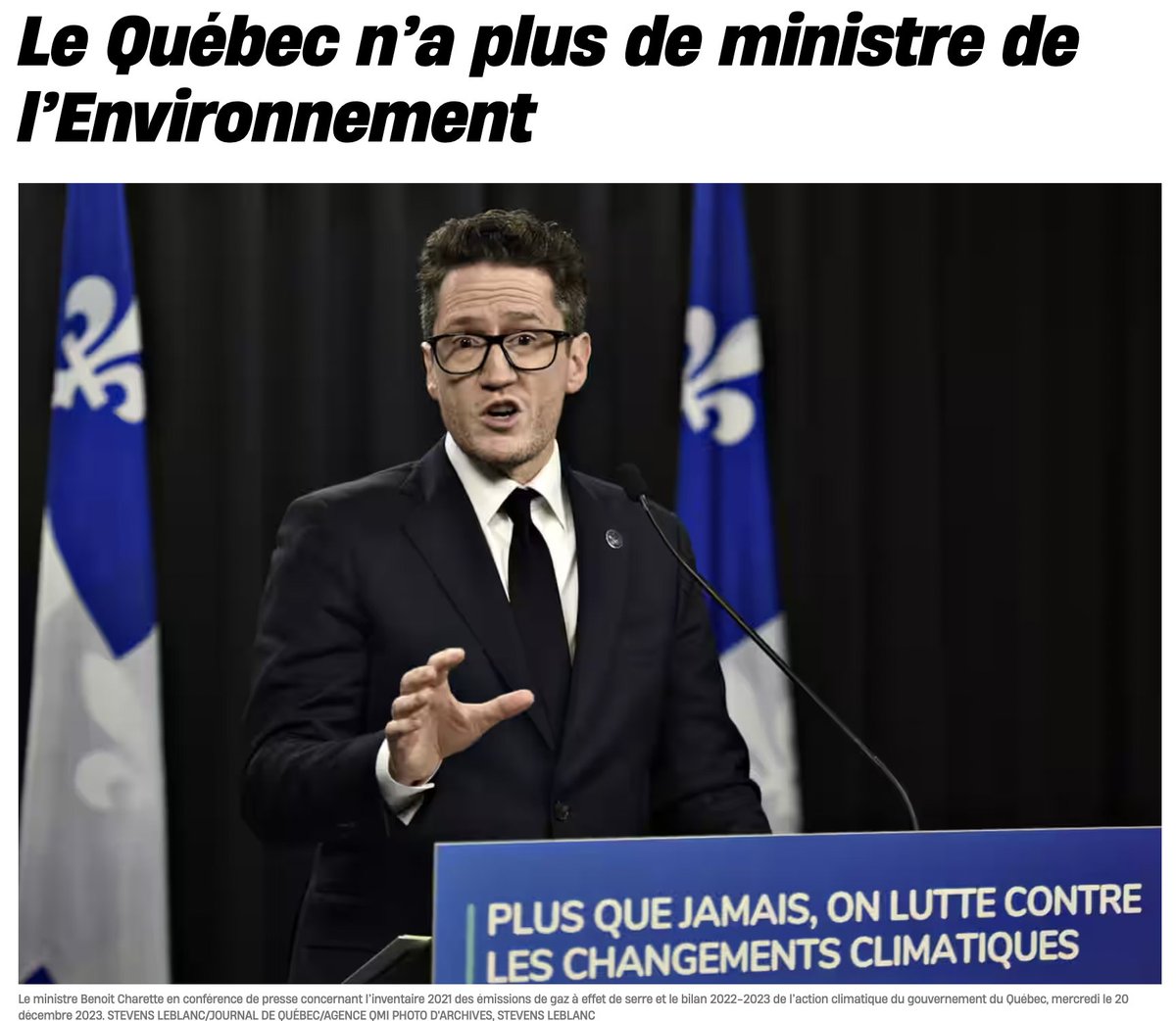 🌎En ce #jourdelaterre2024, le Québec n'a plus de ministre de l'Environnement.
Souhaitons-nous bonne chance! 🍀
#CAQ #polqc #Québec #Environnement #AssNat #CriseClimatique #Caribou #Rouyn #Northvolt #RayMontLogistiques #RainettesLongueuil