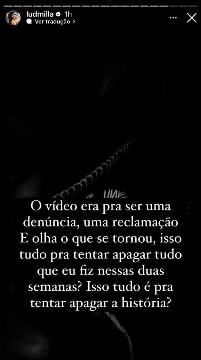 Ludmilla se manifesta após ser acusada de intolerância religiosa no #Coachella. “Vocês pegaram o print de uma [imagem] e estão me acusando de intolerância religiosa. E o resto das imagens, do tiroteio, do helicóptero passando em cima das casas, do ônibus pegando fogo, quer dizer