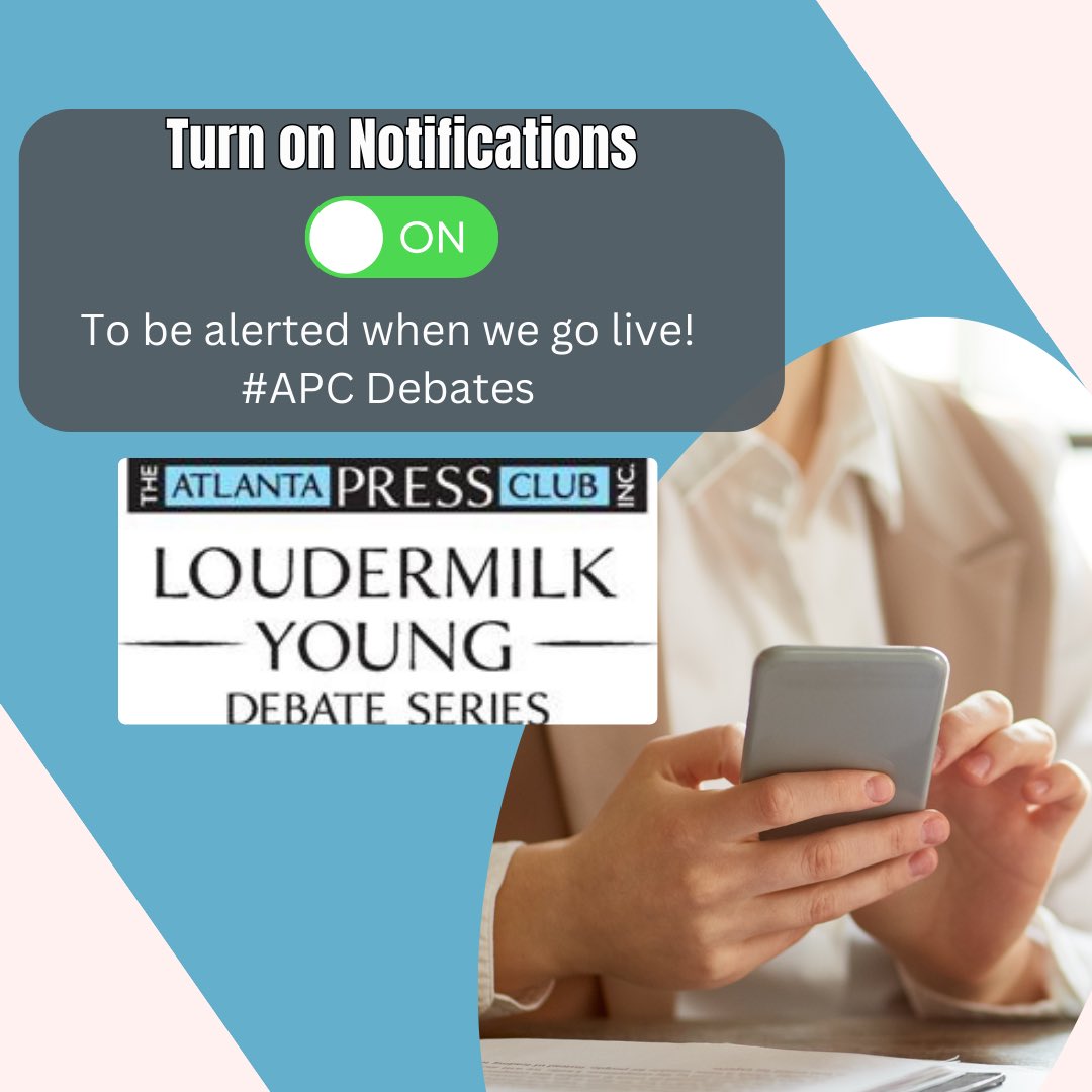 The Atlanta Press Club Loudermilk-Young Debate Series will host primary election debates for the State and Federal Elections starting on April 28th turn on your Notifications to be alerted when we go live. 📲