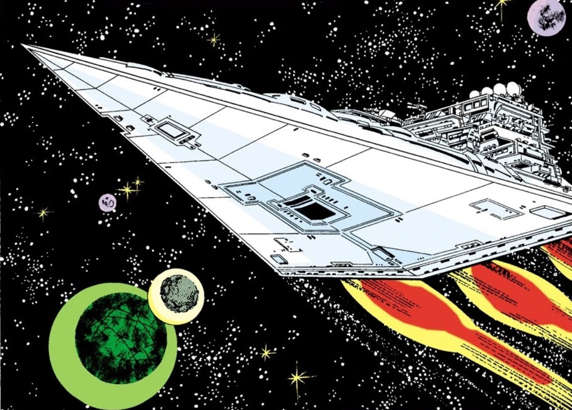 The Imperial Star Cruiser, featured in the Star Wars (1977) comics, is the first Imperial starship introduced in a comic.