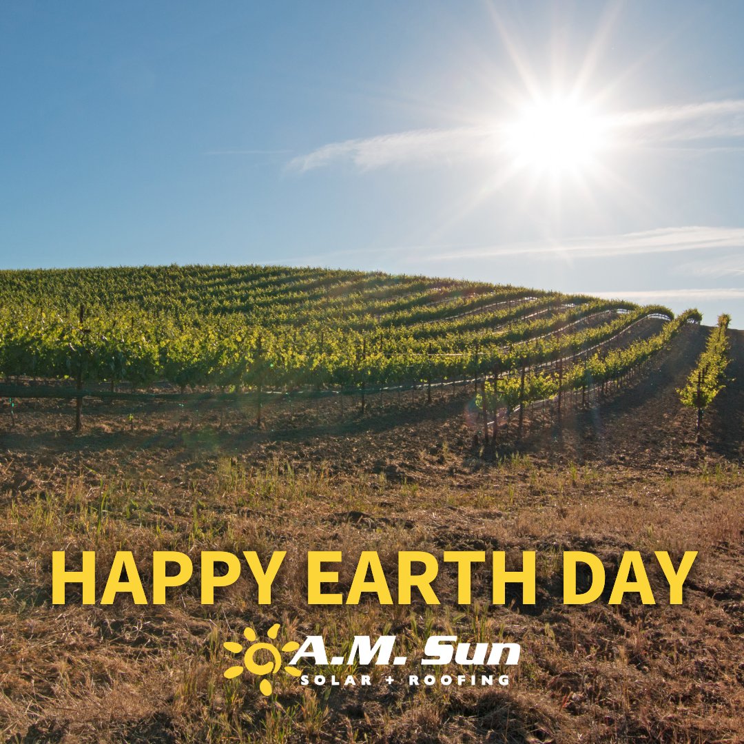 Happy Earth Day from A.M. Sun Solar & Roofing.🌎 Celebrate by investing in a sustainable future with solar energy!👏🏼 amsunsolar.com #SolarPower #EnergyIndependence #SolarEnergy #GoSolar #AMSunSolar #SolarPanels #Roofing #SupportLocal #AMSunSolar