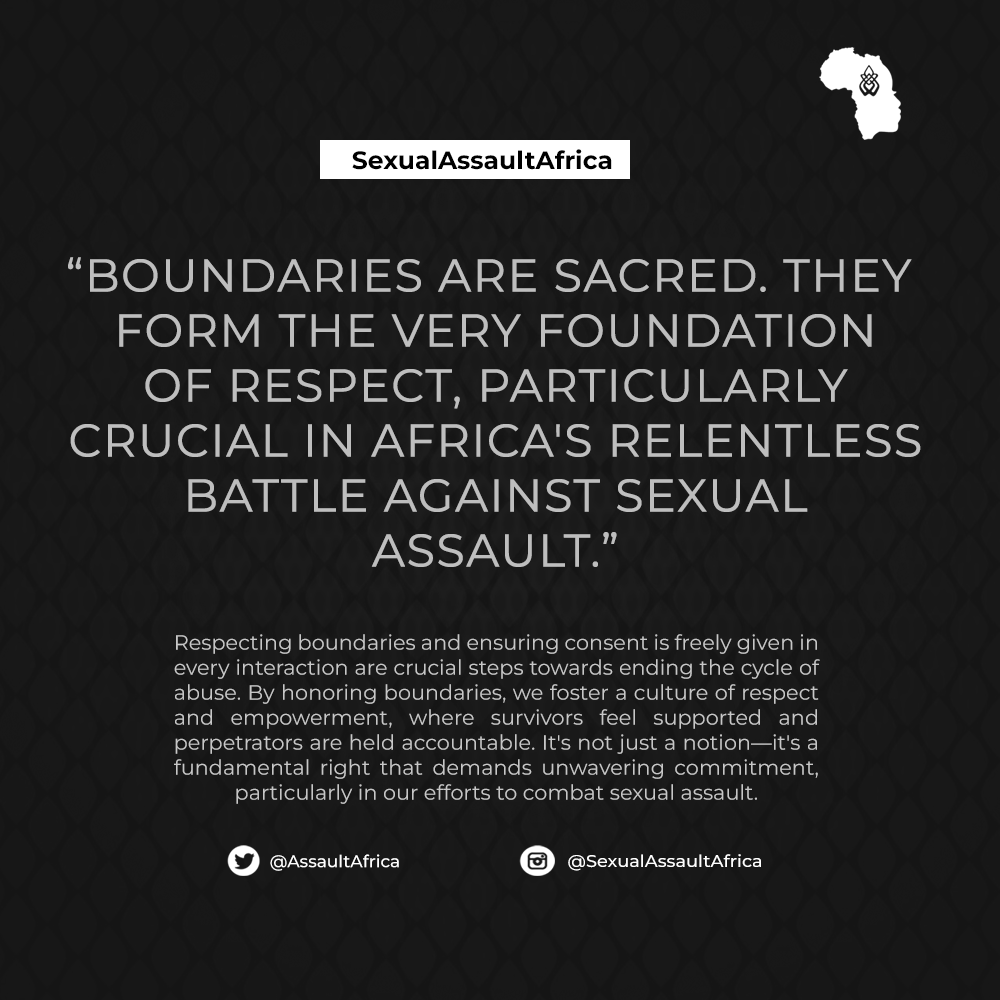 Respecting boundaries and ensuring consent is freely given in every interaction are crucial steps towards ending the cycle of abuse. #supportsurvivors #Empowerment #awareness #Africa #mentalhealth #CommunitySupport #InspirationalQuotes