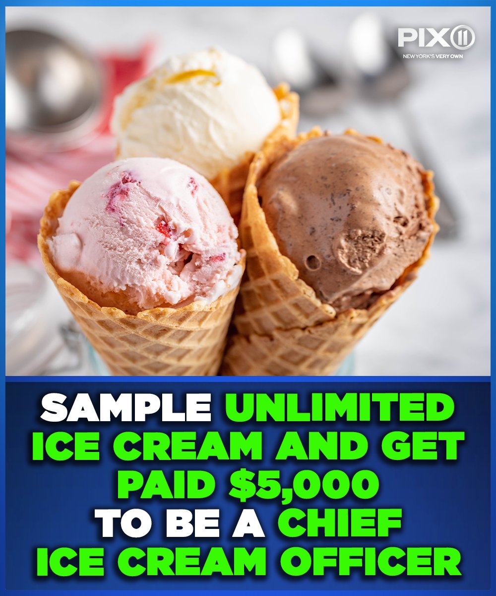 Try to cone-tain your excitement: There’s a sweet new opportunity available 🍦 The American Dairy Association is hiring its first-ever chief ice cream officer. Get the scoop on how you can apply: pix11.com/things-to-do/s…
