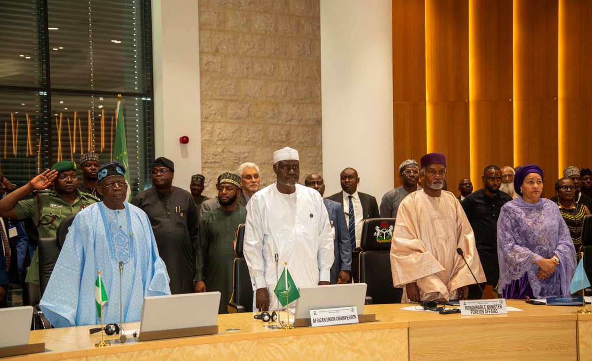 I was honoured to be received by H.E President Bola Ahmed Tinubu @officialABAT on the sidelines of the High-Level African Counter Terrorism Meeting in #Abuja today. I commended President Tinubu on Nigeria's longstanding leadership in the fight against Terrorism on the Continent.