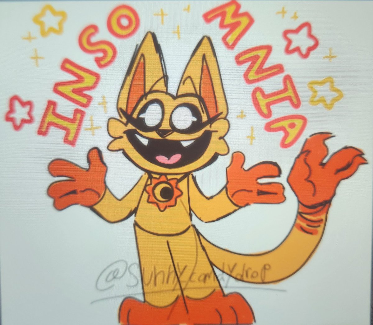 School doodle of the silliest orange cat made by @/Eggritos 
. 
 #SmilingCrittersAU #Frowningcritters #SmilingCritters
