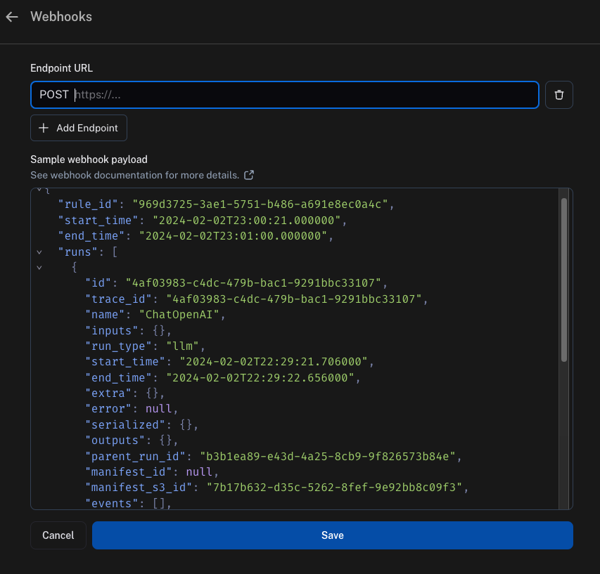 ⚡️LangSmith Webhooks w/ Modal LangSmith automations help you build a data flywheel by taking actions on data. By default you can move data to datasets or annotation queue With @modal_labs you can set up a webhook to perform arbitrary actions docs.smith.langchain.com/monitoring/faq…