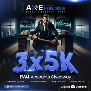 🎁3x$5k giveaway🎁 1. Follow @axetraderhub @taptapFX2 @rmfknight @Realhas_ @sherly_FX 2. Like and Retweet this post 3. Tag 3 people 4. Join the discord: discord.gg/axetrader Winners in 3 days