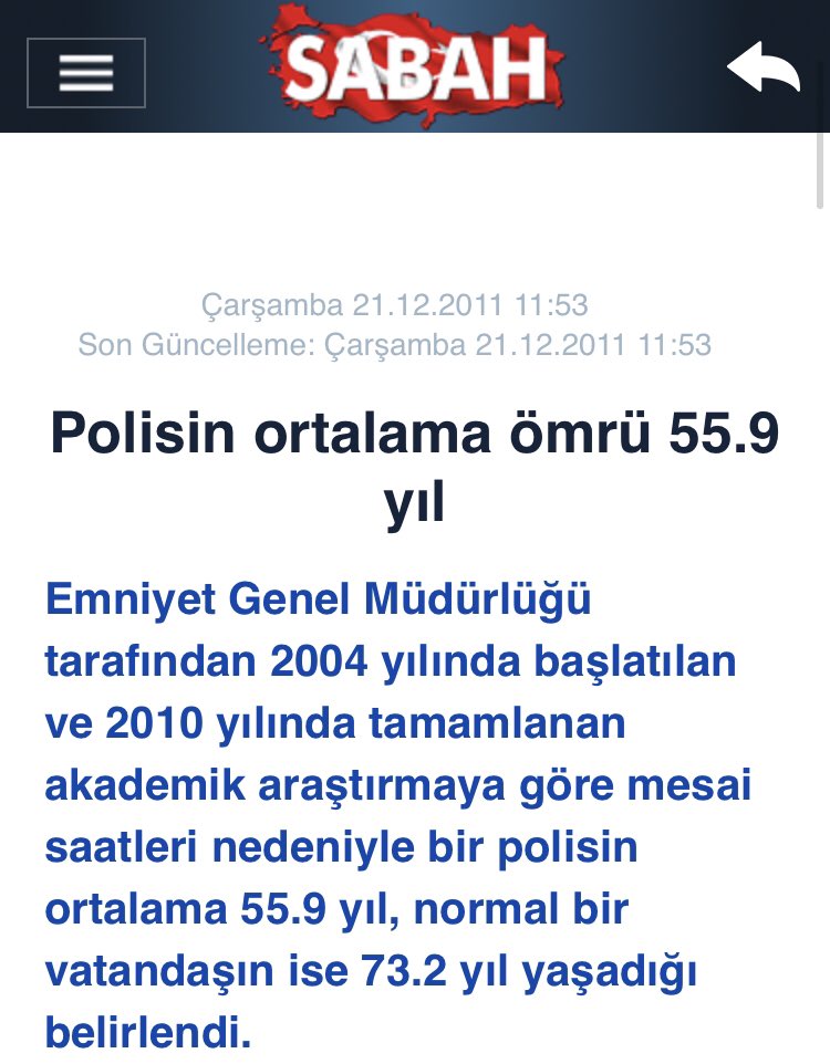 Sayın Bakanım @AliYerlikaya, @EmniyetGM EGM'nin yapmış olduğu akademik araştırmaya göre polislerin diğer vatandaşlardan 17 yıl az yaşadığı ve bunun sebebi tespit edilmişken,erken ölümlerin önüne geçebilmek için hangi tedbirler alınmıştır? #Bitlis