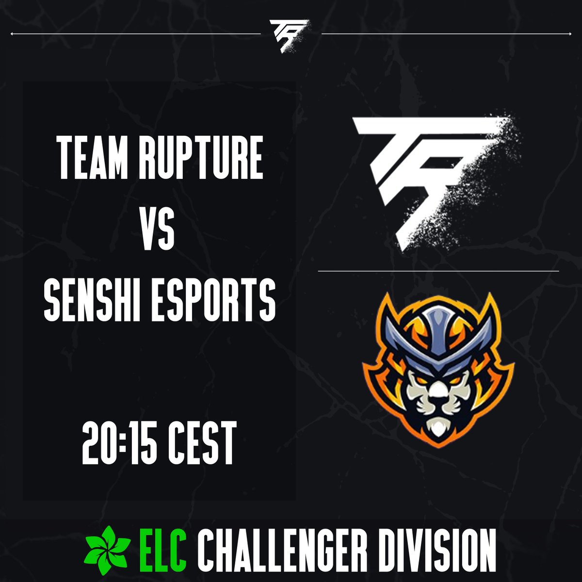 ELC Challenger League day 4, Team Rupture vs Senshi Esports, today at 20:15 CEST.
<a href="/SENSHIdotGG/">Senshi eSports</a>
- Players -
<a href="/Fluancyyy/">Fluancyyy</a>
@DukkiR6S
<a href="/sakkeist/">Sakkeist</a>
<a href="/nikkeww/">Nikkewoot</a> 
<a href="/fxrshaw/">fxr🦧</a>